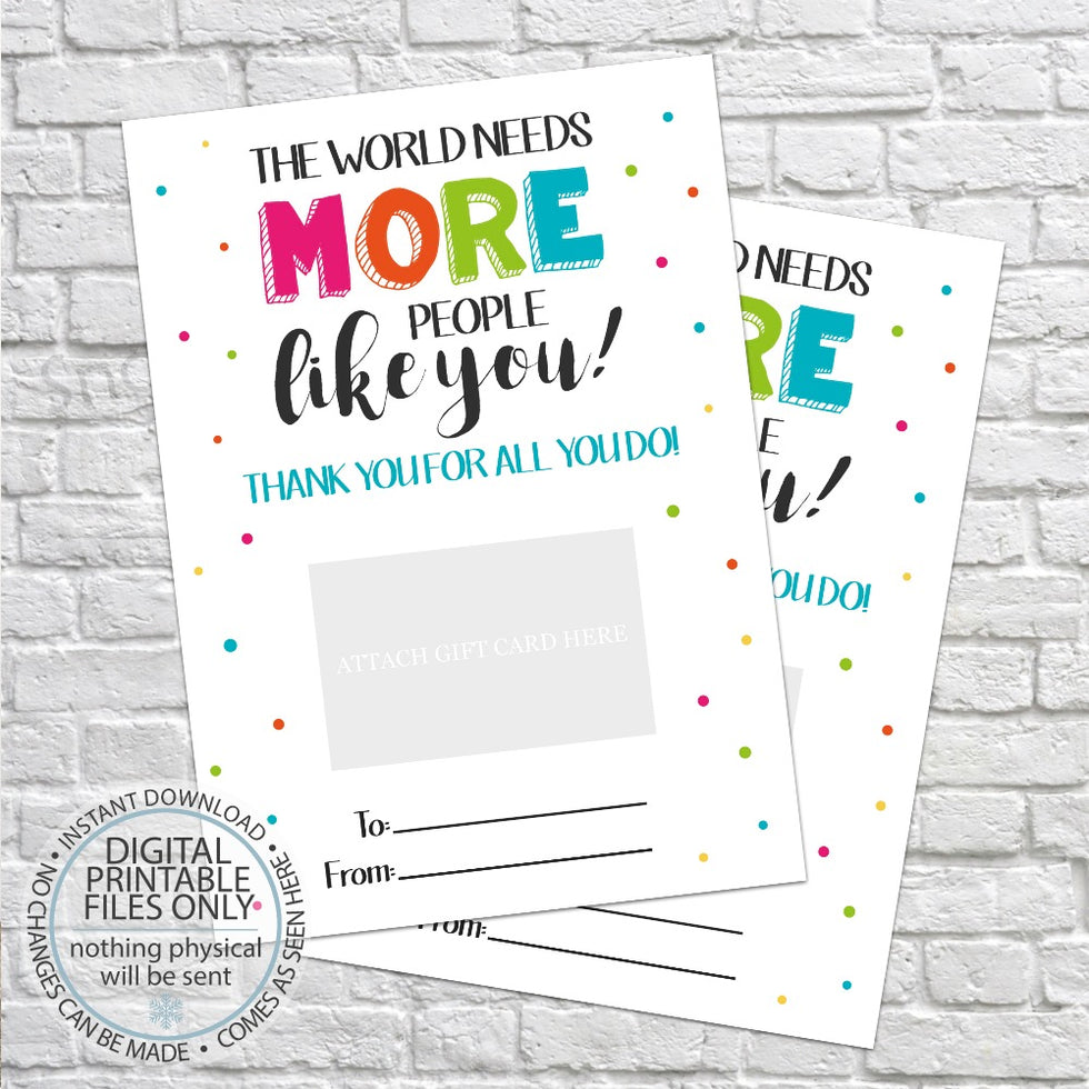 PRINTABLE Thanks for All You Do Gift Card Holder – Snowbound Print Co