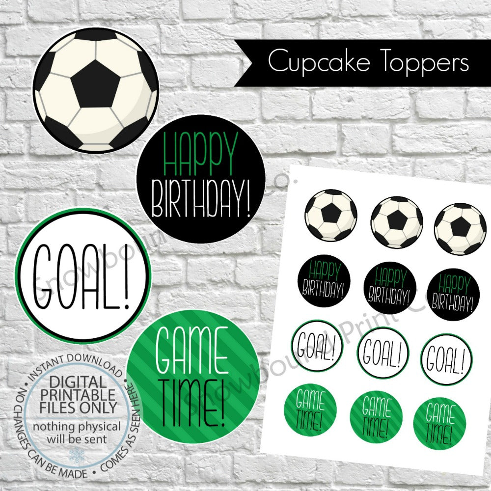 PRINTABLE Soccer Cupcake Toppers – Snowbound Print Co