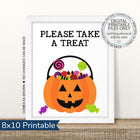 PRINTABLE Halloween Please Take a Treat Sign – Snowbound Print Co